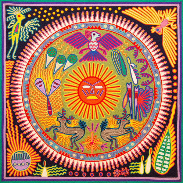 Huichol Yarn Painting Print • L - 282 - Huichol Arts