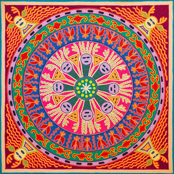 Huichol Yarn Painting Print • L - 284 - Huichol Arts