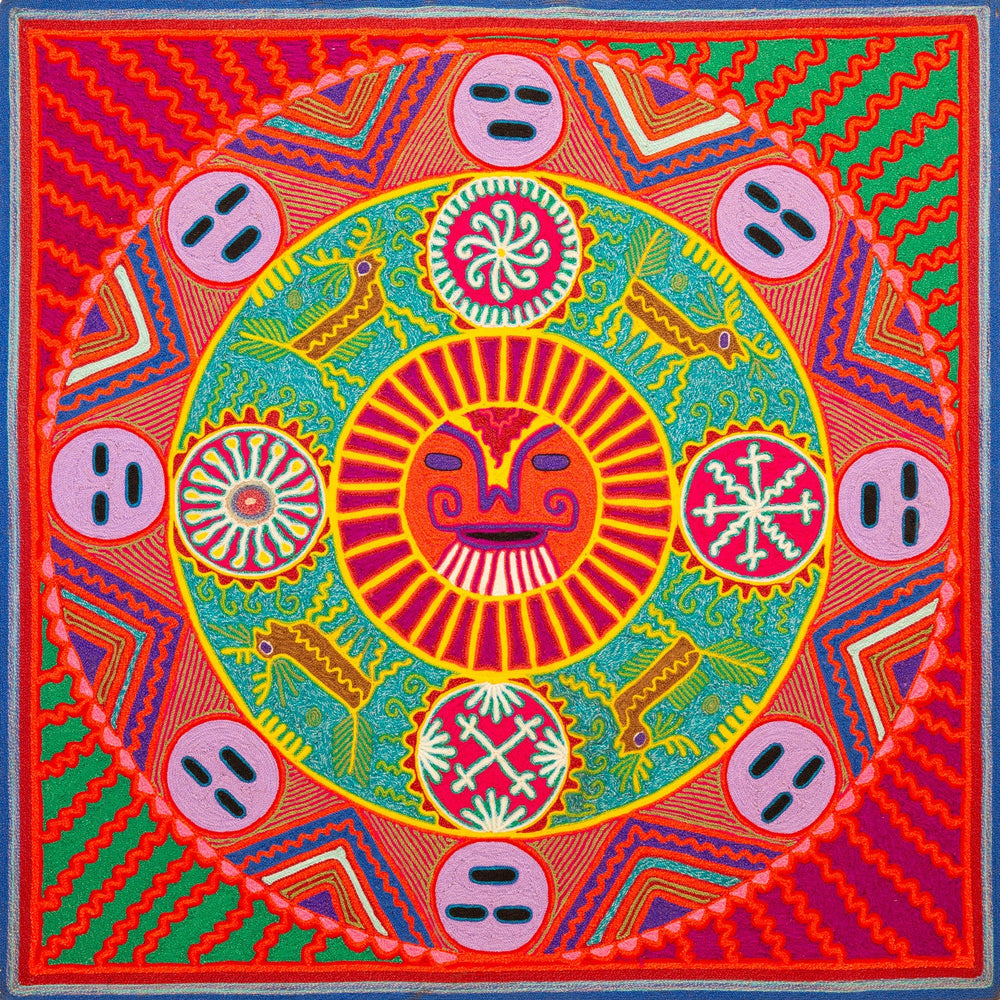 Huichol Yarn Painting Print • L - 286 - Huichol Arts