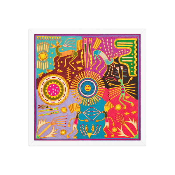 Huichol Yarn Painting Print • L - 293 - Huichol Arts