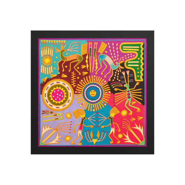 Huichol Yarn Painting Print • L - 293 - Huichol Arts