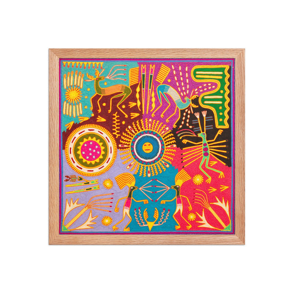 Huichol Yarn Painting Print • L - 293 - Huichol Arts