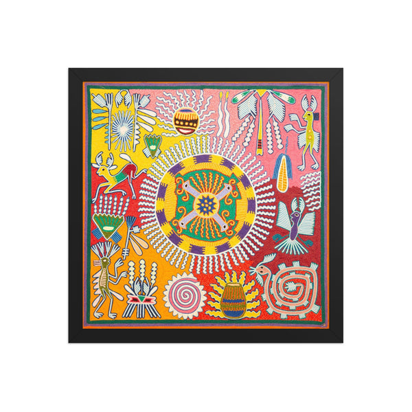 Huichol Yarn Painting Print • L - 295 - Huichol Arts