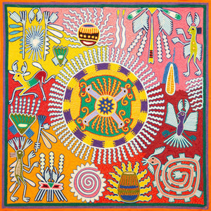 Huichol Yarn Painting Print • L - 295 - Huichol Arts