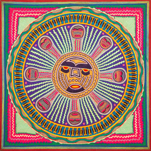 Huichol Yarn Painting Print • l - 296 - Huichol Arts