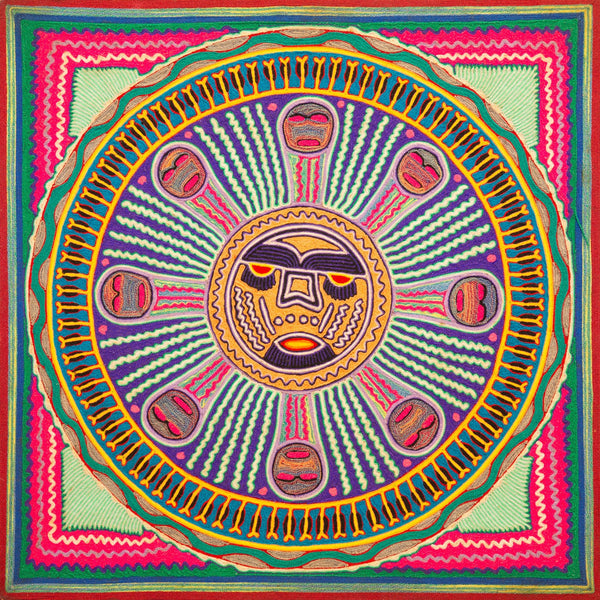 Huichol Yarn Painting Print • l - 296 - Huichol Arts