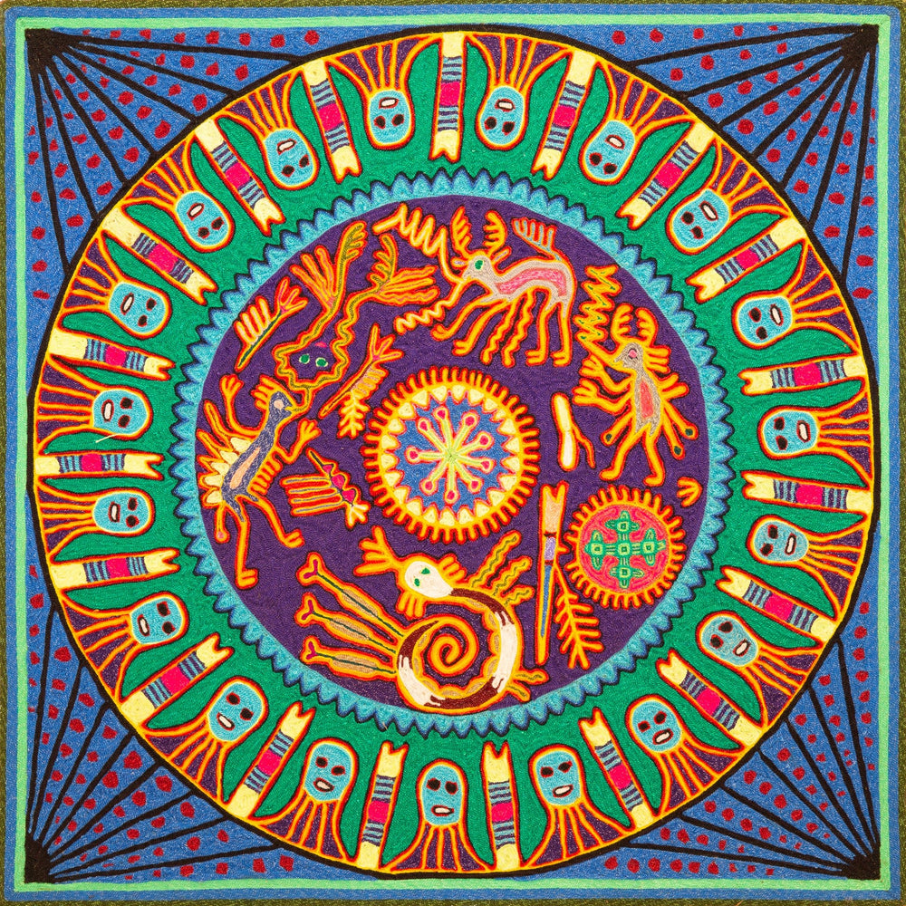 Huichol Yarn Painting Print • L - 297 - Huichol Arts
