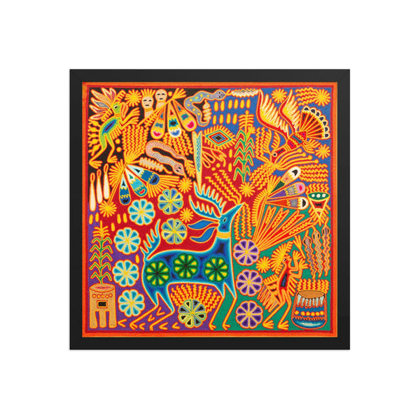 Huichol Yarn Painting Print • L - 298 - Huichol Arts
