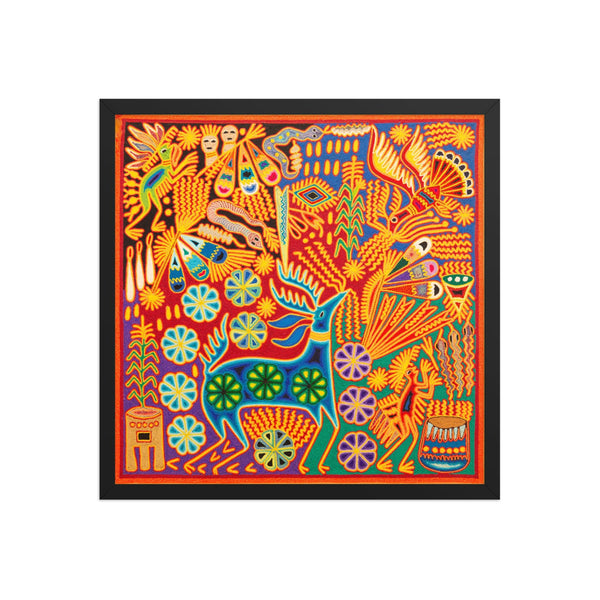 Huichol Yarn Painting Print • L - 298 - Huichol Arts