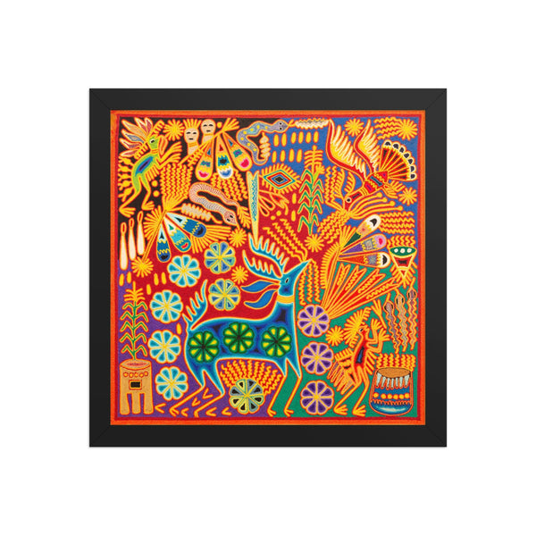 Huichol Yarn Painting Print • L - 298 - Huichol Arts