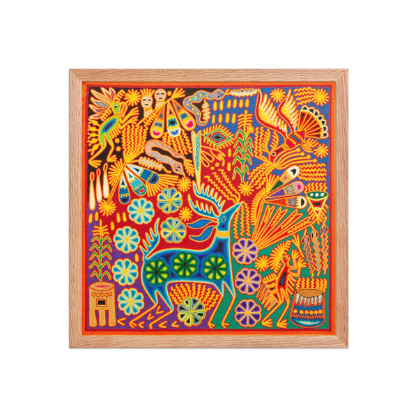 Huichol Yarn Painting Print • L - 298 - Huichol Arts
