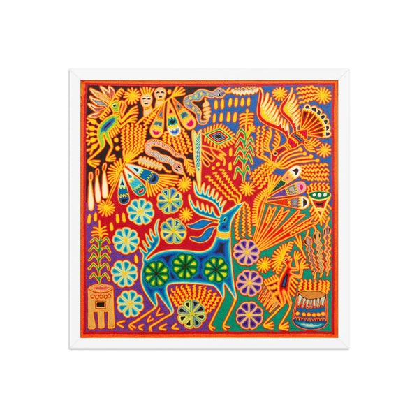 Huichol Yarn Painting Print • L - 298 - Huichol Arts