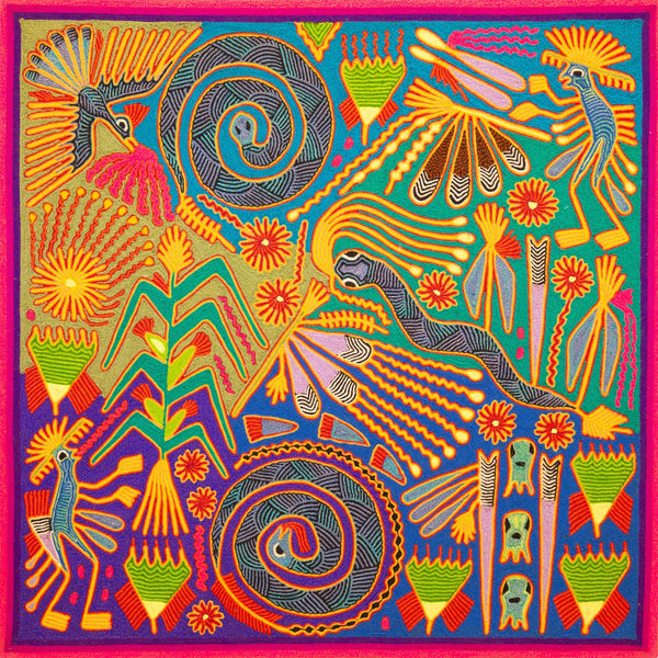 Huichol Yarn Painting Print • L - 299 - Huichol Arts