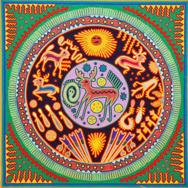 Huichol Yarn Painting Print • L - 300 - Huichol Arts