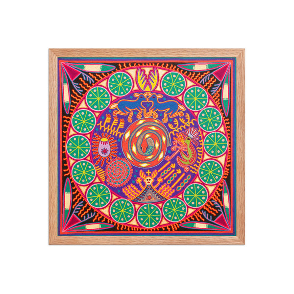 Huichol Yarn Painting Print • L - 301 - Huichol Arts