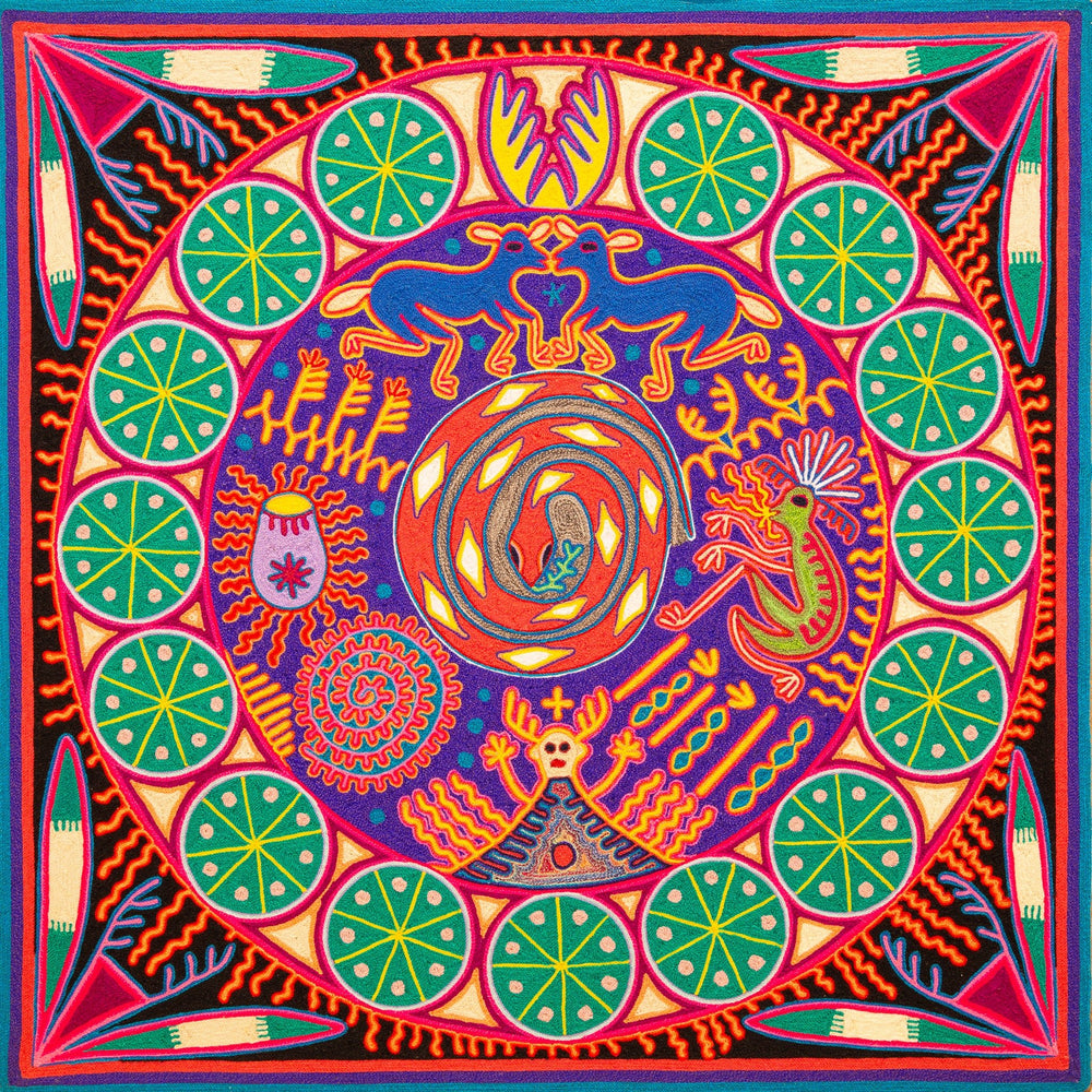 Huichol Yarn Painting Print • L - 301 - Huichol Arts