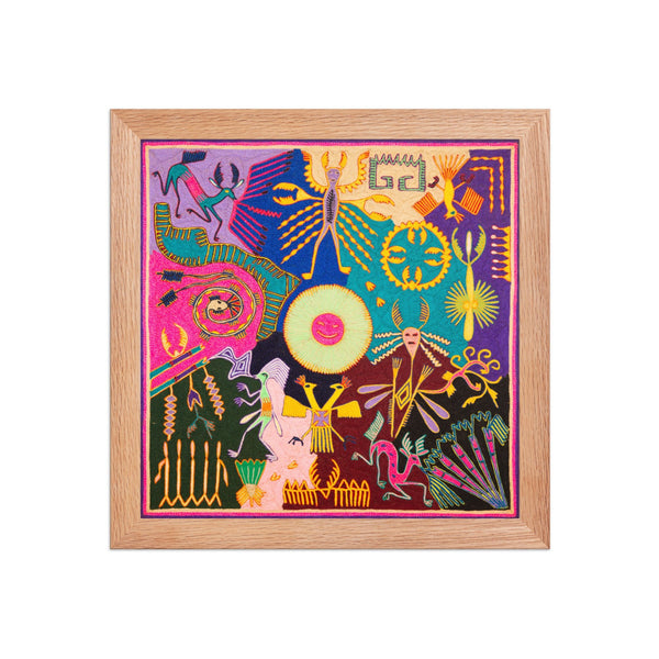 Huichol Yarn Painting Print • L - 302 - Huichol Arts
