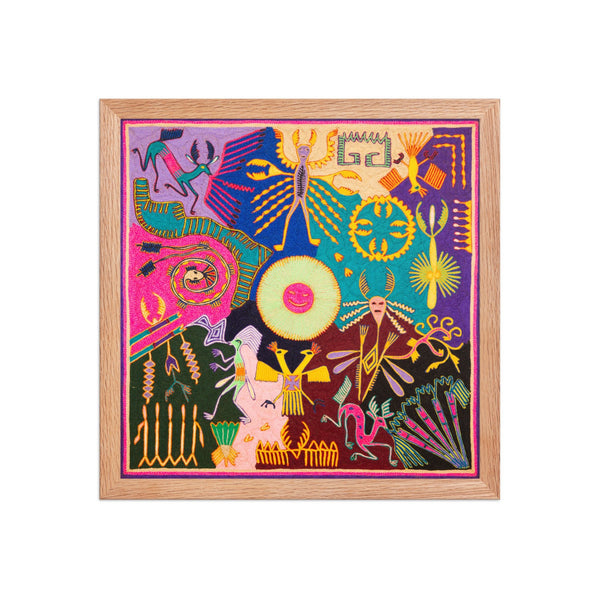 Huichol Yarn Painting Print • L - 302 - Huichol Arts