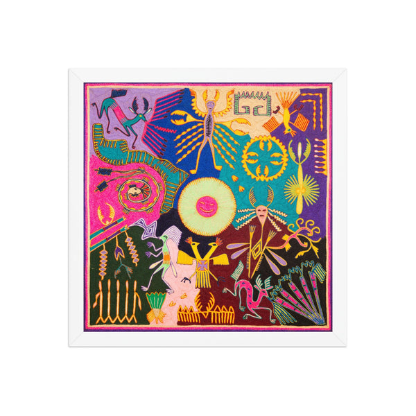 Huichol Yarn Painting Print • L - 302 - Huichol Arts