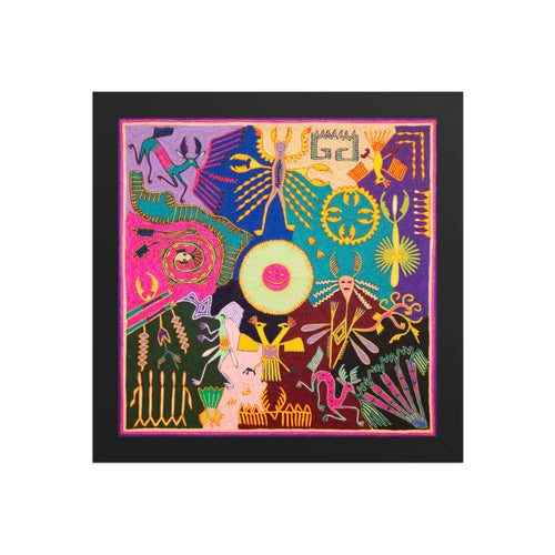 Huichol Yarn Painting Print • L - 302 - Huichol Arts