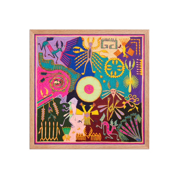 Huichol Yarn Painting Print • L - 302 - Huichol Arts