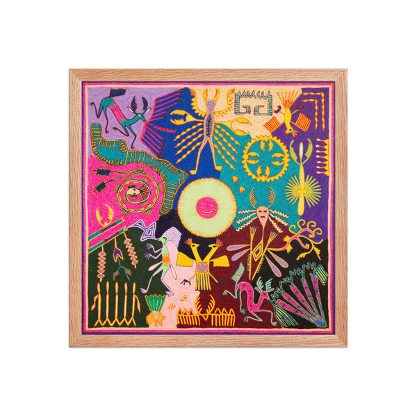 Huichol Yarn Painting Print • L - 302 - Huichol Arts