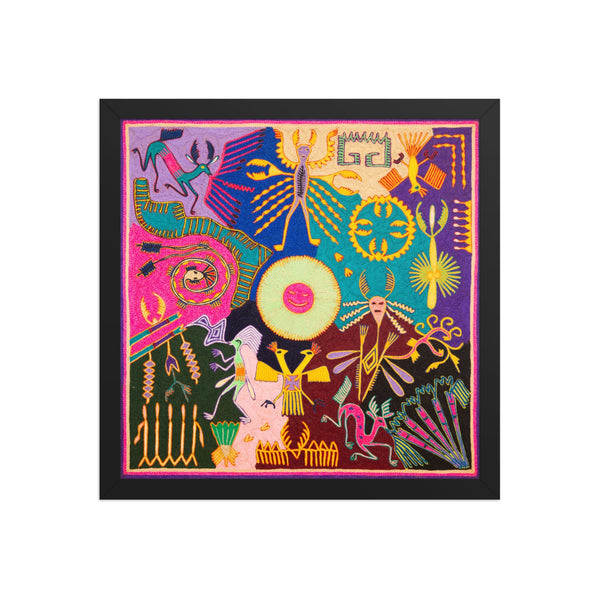 Huichol Yarn Painting Print • L - 302 - Huichol Arts