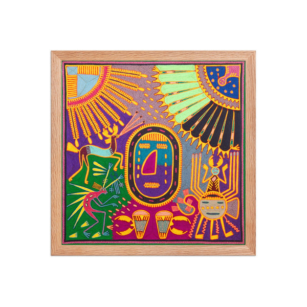 Huichol Yarn Painting Print • L - 303 - Huichol Arts