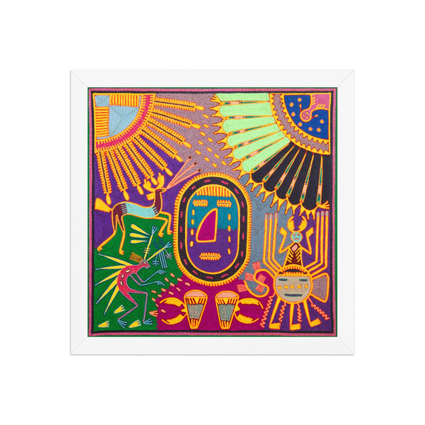 Huichol Yarn Painting Print • L - 303 - Huichol Arts