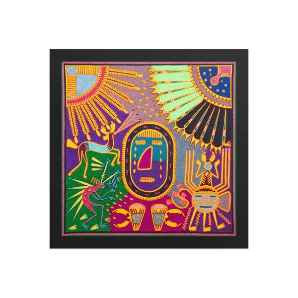 Huichol Yarn Painting Print • L - 303 - Huichol Arts