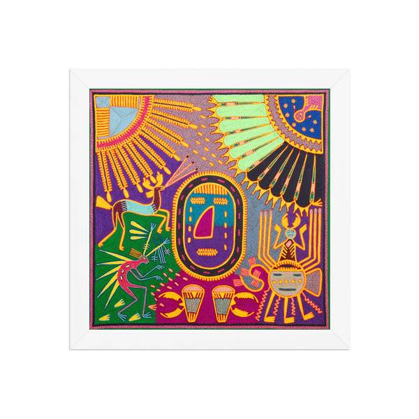 Huichol Yarn Painting Print • L - 303 - Huichol Arts