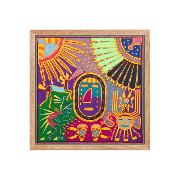 Huichol Yarn Painting Print • L - 303 - Huichol Arts