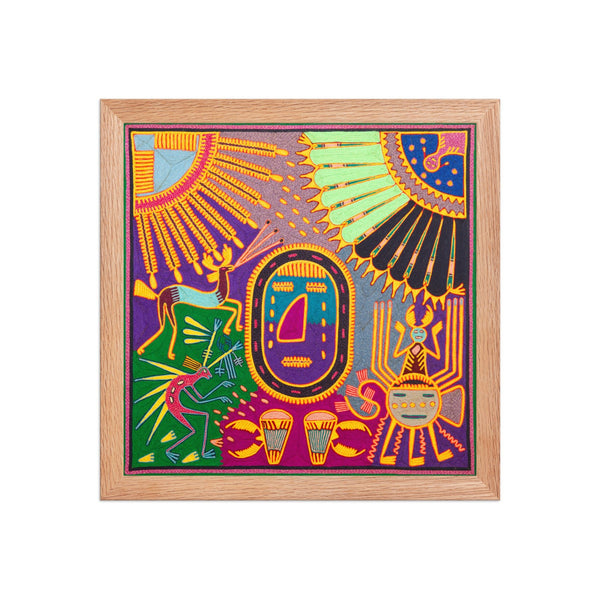 Huichol Yarn Painting Print • L - 303 - Huichol Arts