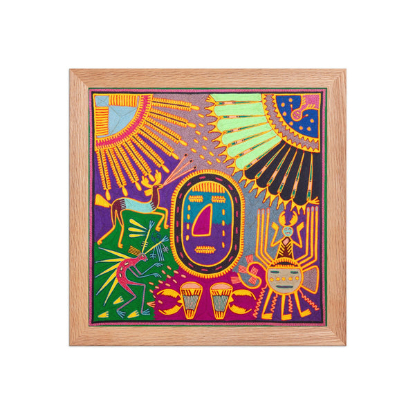 Huichol Yarn Painting Print • L - 303 - Huichol Arts