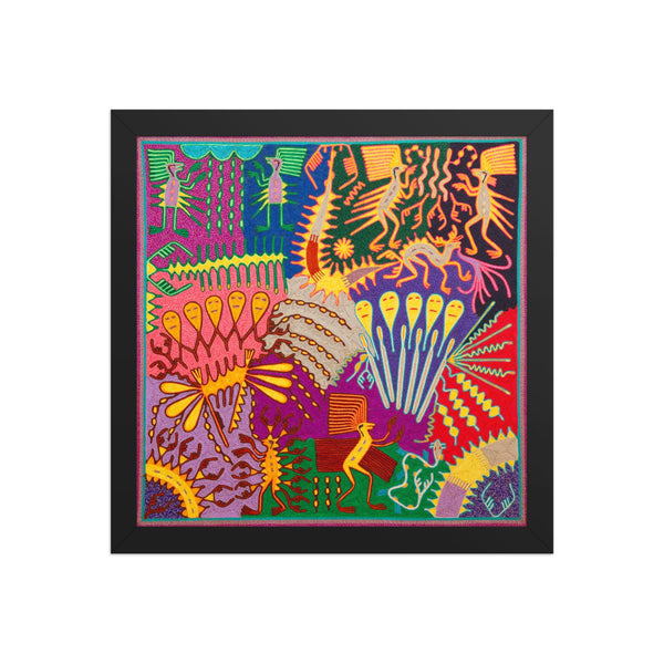 Huichol Yarn Painting Print • L - 304 - Huichol Arts