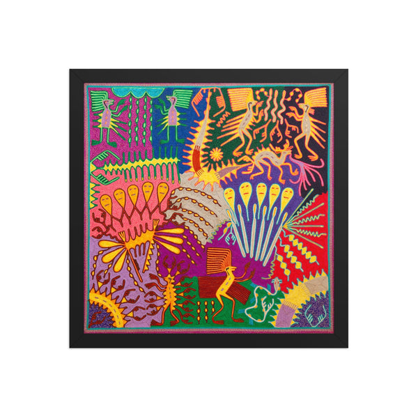 Huichol Yarn Painting Print • L - 304 - Huichol Arts