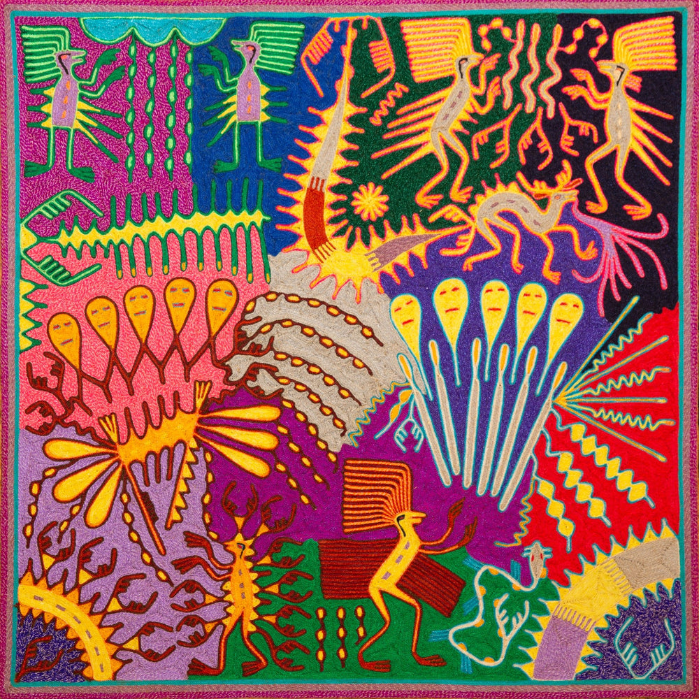 Huichol Yarn Painting Print • L - 304 - Huichol Arts