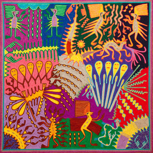 Huichol Yarn Painting Print • L - 304 - Huichol Arts