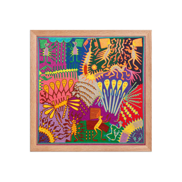 Huichol Yarn Painting Print • L - 304 - Huichol Arts