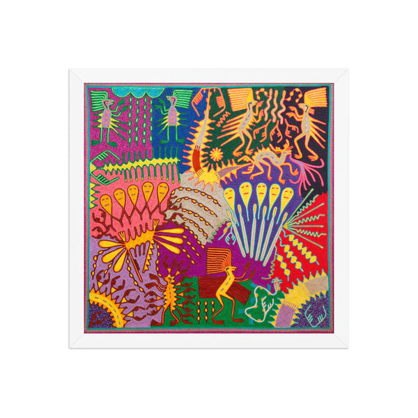 Huichol Yarn Painting Print • L - 304 - Huichol Arts