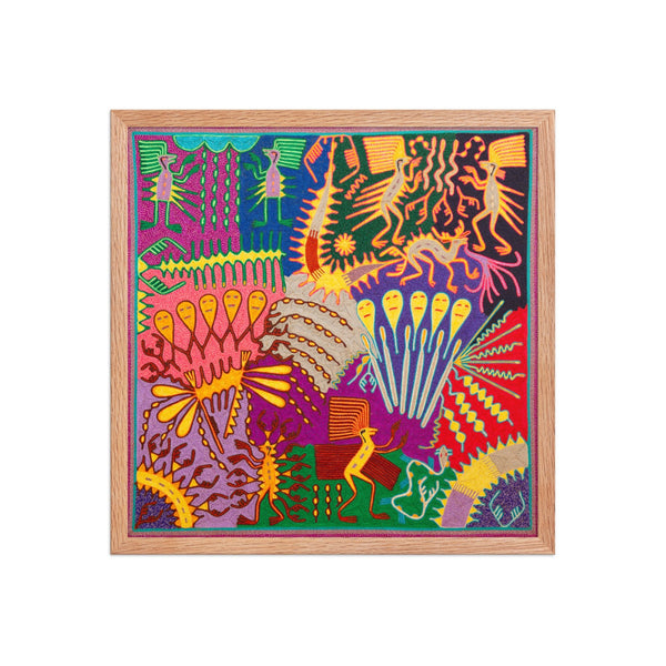 Huichol Yarn Painting Print • L - 304 - Huichol Arts