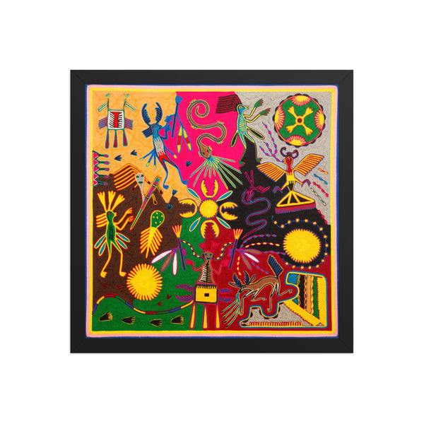 Huichol Yarn Painting Print • L - 306 - Huichol Arts