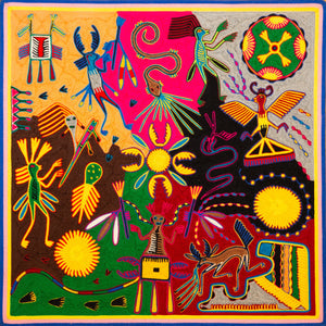 Huichol Yarn Painting Print • L - 306 - Huichol Arts