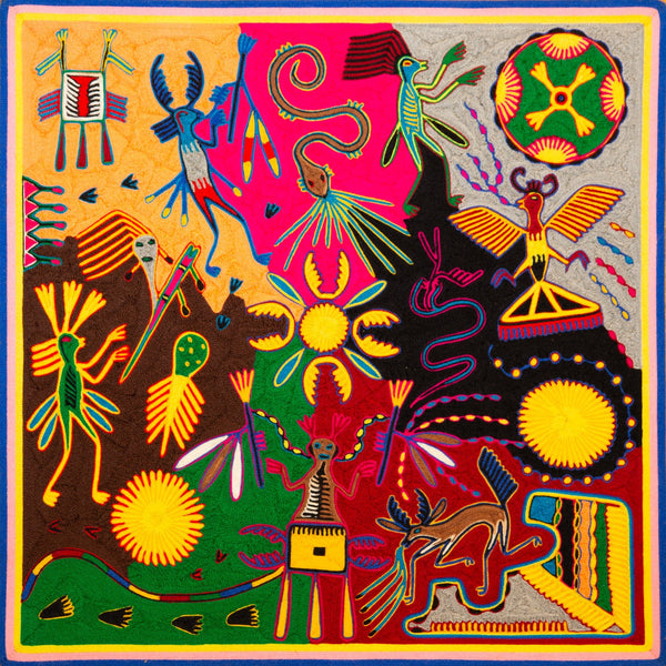 Huichol Yarn Painting Print • L - 306 - Huichol Arts