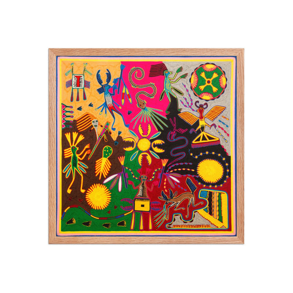 Huichol Yarn Painting Print • L - 306 - Huichol Arts