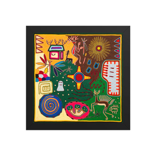 Huichol Yarn Painting Print • L - 307 - Huichol Arts