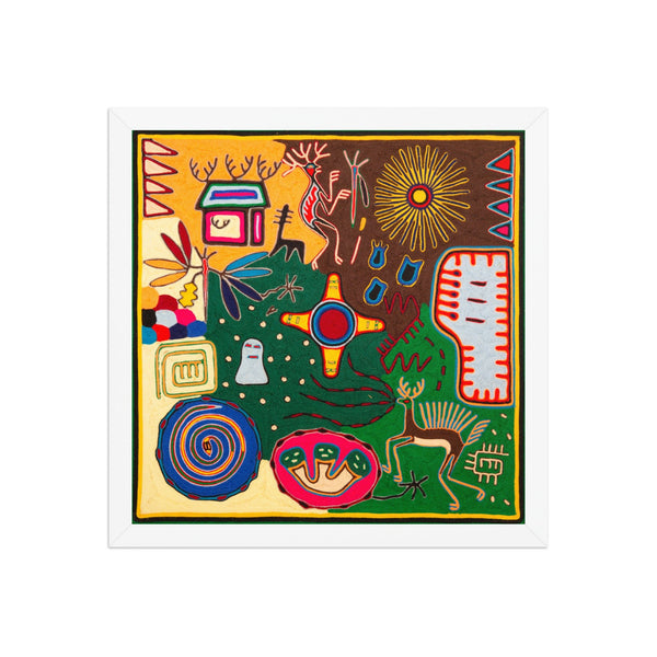 Huichol Yarn Painting Print • L - 307 - Huichol Arts