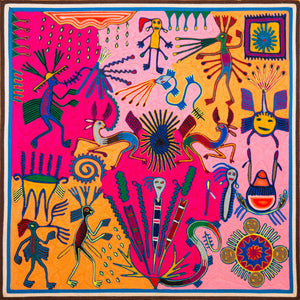 Huichol Yarn Painting Print • L - 308 - Huichol Arts