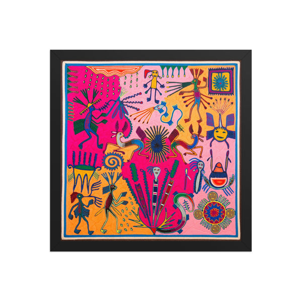 Huichol Yarn Painting Print • L - 308 - Huichol Arts