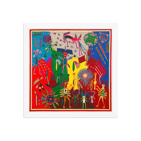 Huichol Yarn Painting Print • L - 309 - Huichol Arts